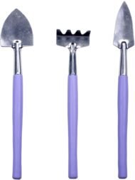 Mini Stainless Steel Garden Tool Set with Shovel, Rake and Trowel for Indoor Plants - Image 2