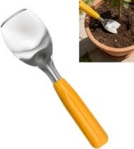 Stainless Steel Weeding Trowel with Serrated Edge for Digging and Loosening Soil - Image 2