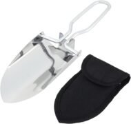 Folding Stainless Steel Garden Trowel with Carrying Pouch for Digging and Planting - Image 2