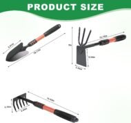Lightweight Garden Tool Set with Hand Shovel, Transplant Trowel and Hand Rake - Image 2