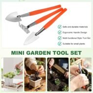 Mini Stainless Steel Garden Tool Set with Rake, Trowel and Shovel for Planting - Image 2