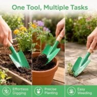 Garden Trowel Set with Wooden Handles for Planting, Digging and Transplanting - Image 2